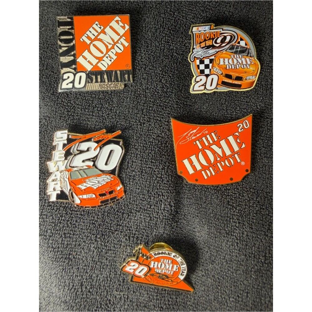 Tony Stewart No. 20 Home Depot NASCAR Lapel Pin Lot of 5